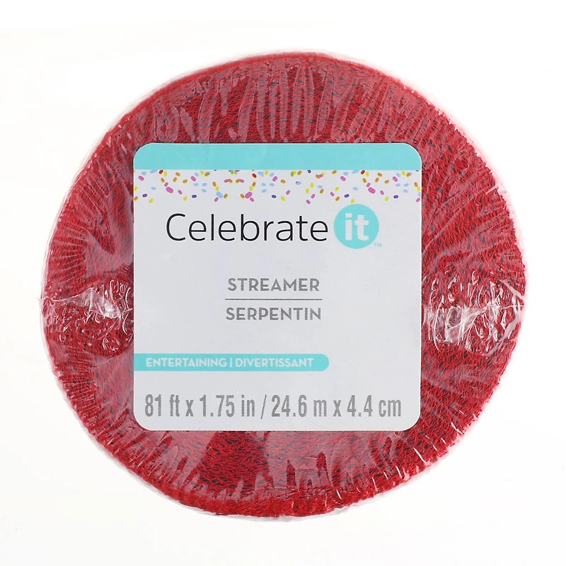 12 Pack: 81ft. Red Crepe Streamer by Celebrate It™