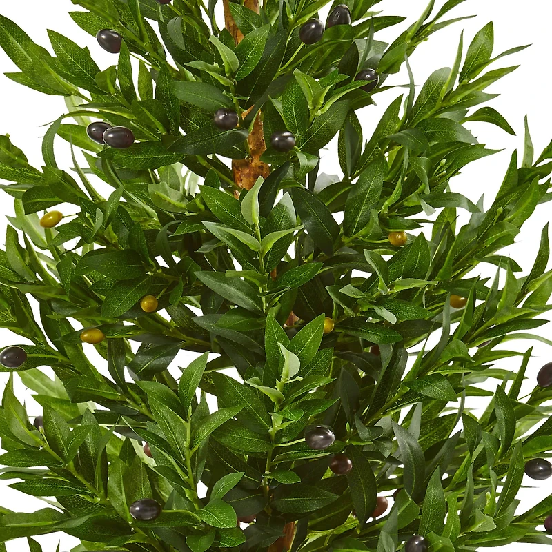 3.5ft. Olive Cone Topiary Tree in White Planter