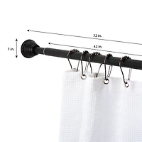 Bath Bliss Matte Black Decorative Tension Shower Rod