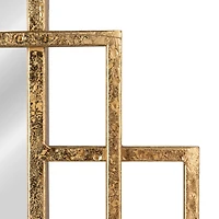 Hello Honey® 34.5" Gold Metal Wall Mirror with Reclaimed Wood Border