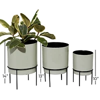 The Novogratz Taupe Metal Contemporary Planter Set