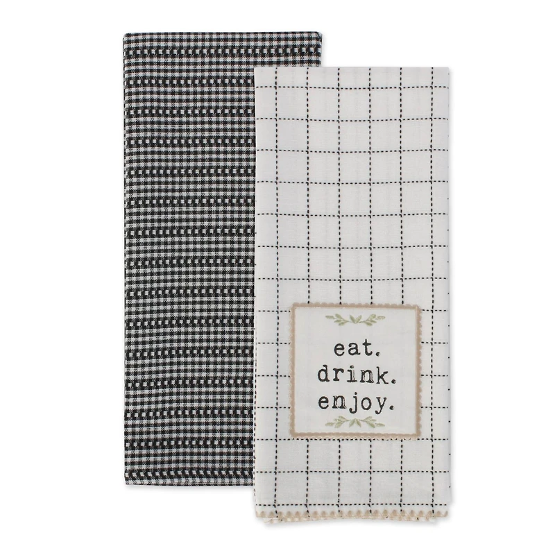 DII® Eat, Drink & Enjoy Kitchen Towels, Potholder & Mitt Set