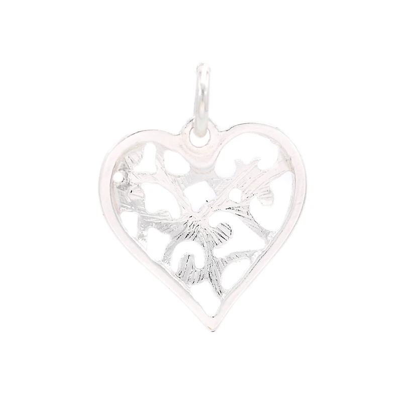 Silver Plated Heart Scroll Charm by Bead Landing™