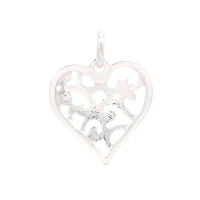 Silver Plated Heart Scroll Charm by Bead Landing™