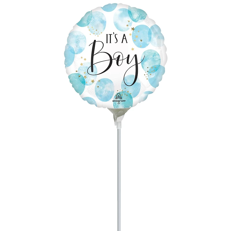 9" It's a Boy Foil Balloon Stick