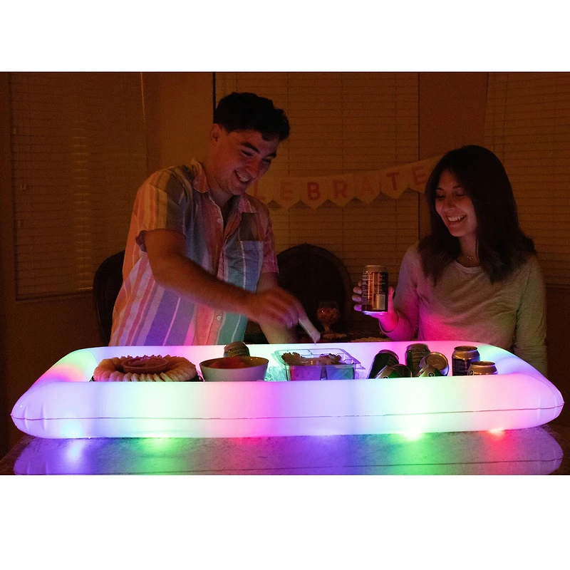 PoolCandy LiveLights™ Inflatable Illuminated LED Buffet Snack Cooler