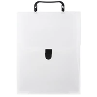 JAM Paper Clear Plastic Portfolio Vertical Briefcase with Handles