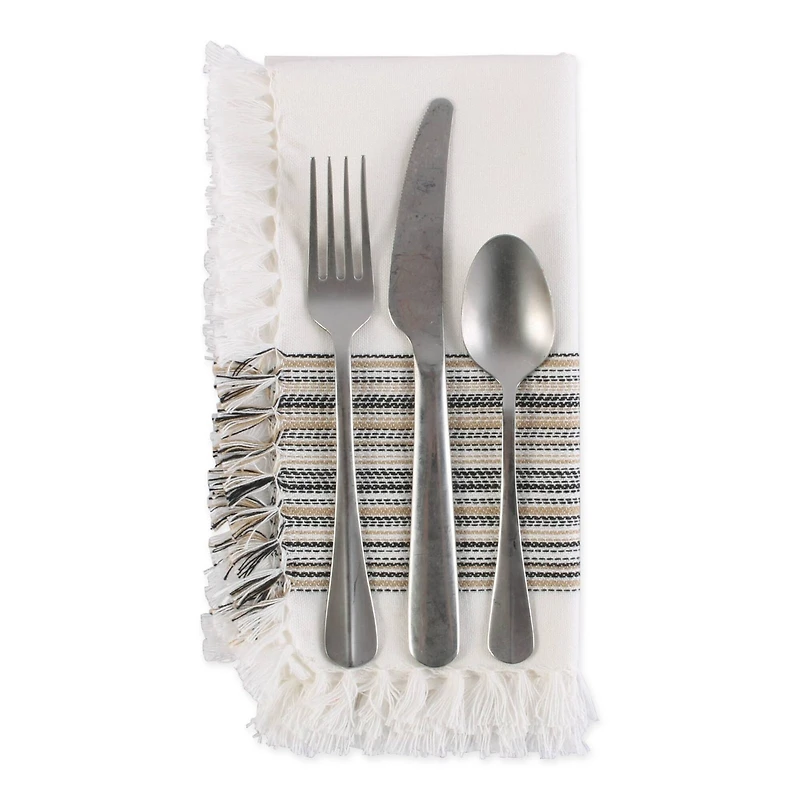 DII® 20" x 20" Fringed Striped Napkins