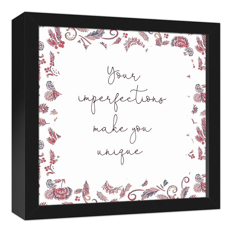Imperfections are Unique 12" x 12" Black Framed Canvas