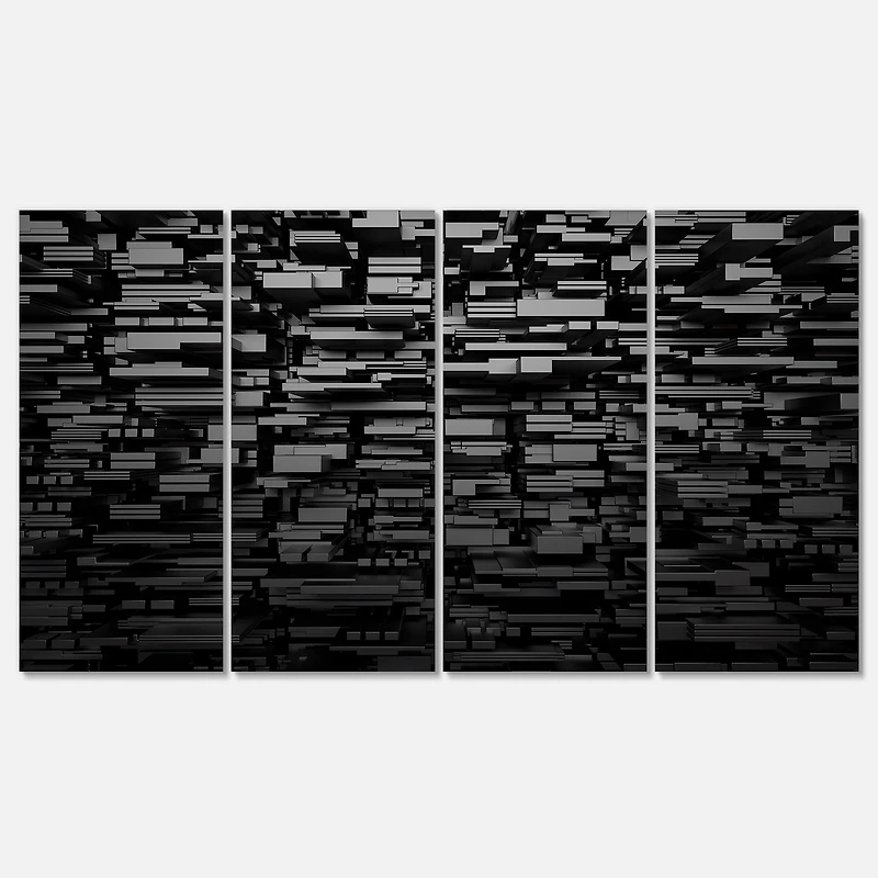 Designart - Black 3D Geometric Background