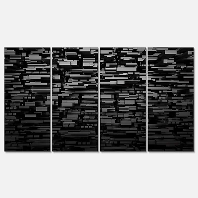 Designart - Black 3D Geometric Background