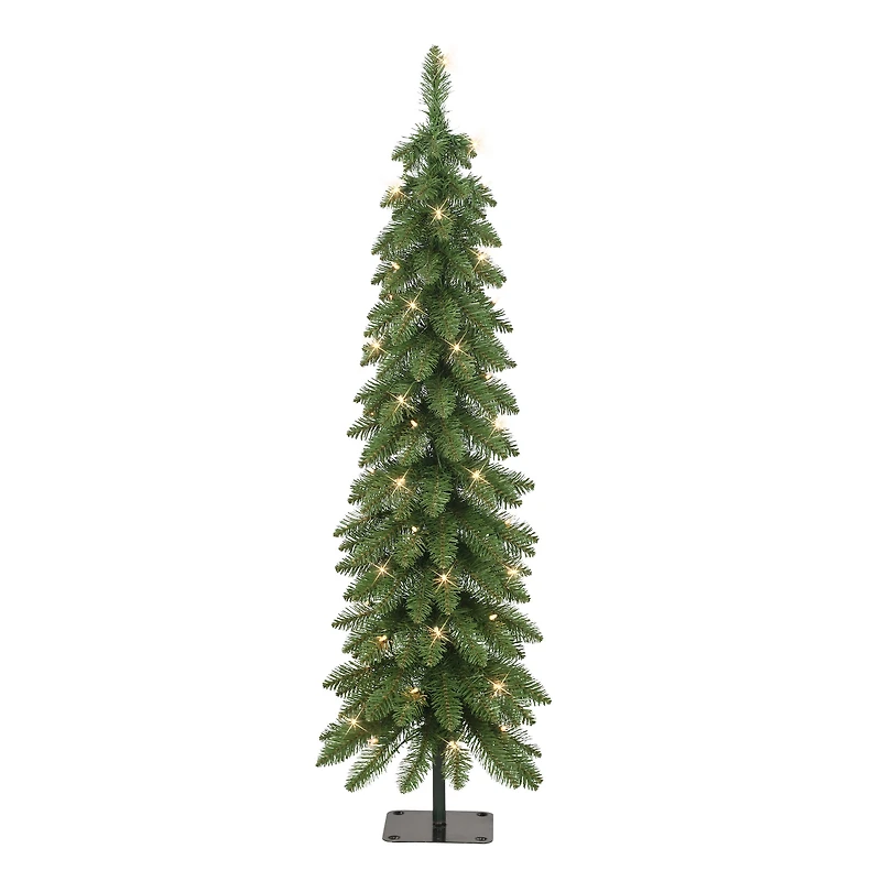 4ft. Pre-Lit Artificial Alpine Pencil Christmas Tree
