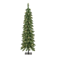 4ft. Pre-Lit Artificial Alpine Pencil Christmas Tree