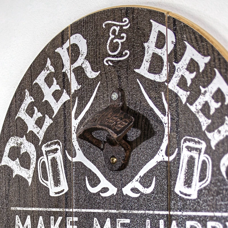 Deer & Beer Bottle Opener & Cap Catcher Wall Décor