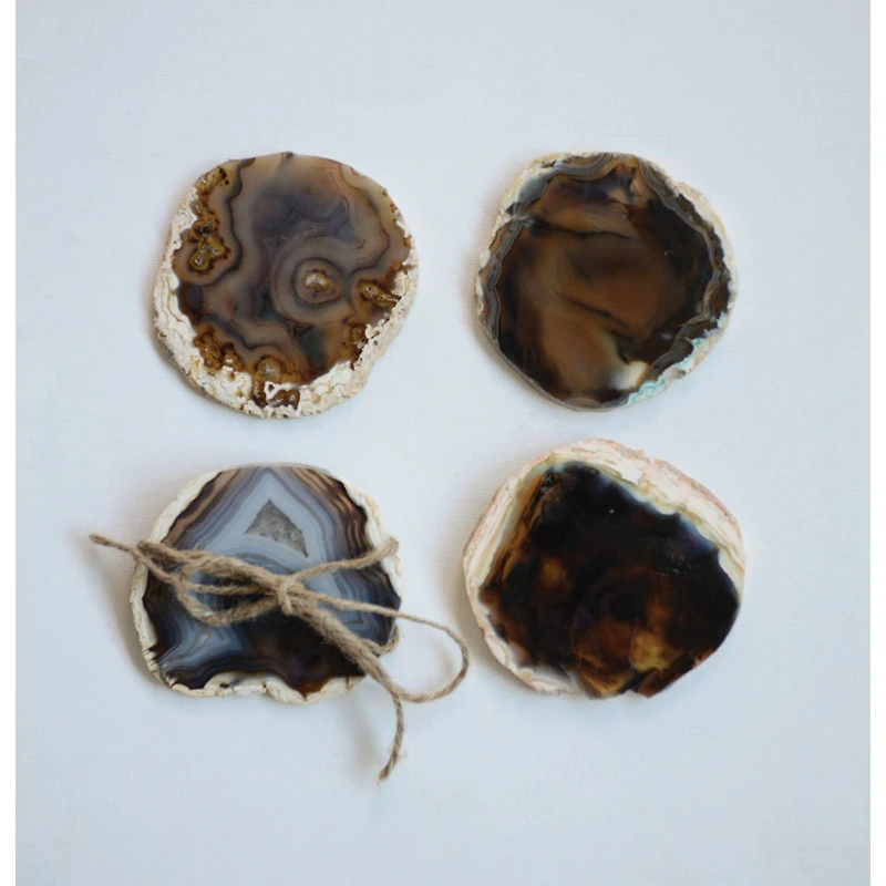 Hello Honey® Brown Agate Coaster Set