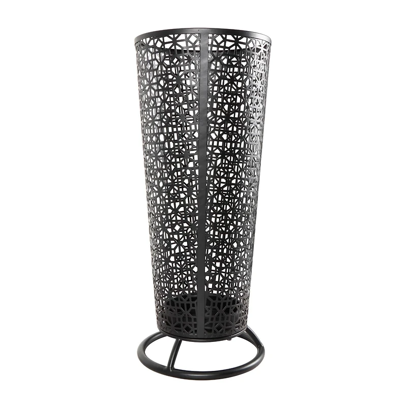 25" Black Ornate Metal Umbrella Stand