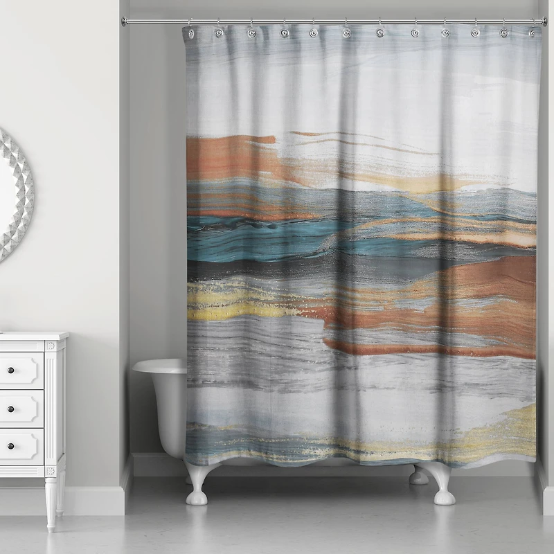 Navy and Rust 71" x 74" Shower Curtain
