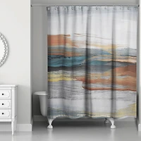 Navy and Rust 71" x 74" Shower Curtain