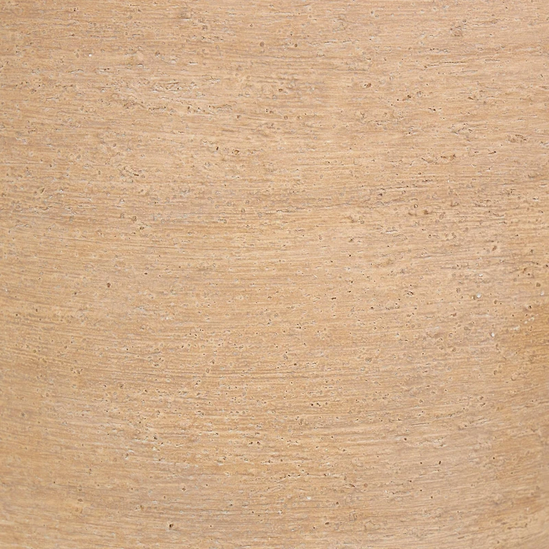 16" Beige Ceramic Wide Textured Vase