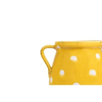 Hello Honey® 8" Yellow & White Terra Cotta Planter