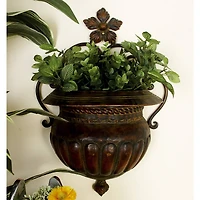 18" Dark Brown Iron Traditional Planter