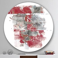 Designart - Moving In and Out of Traffic I Red Grey