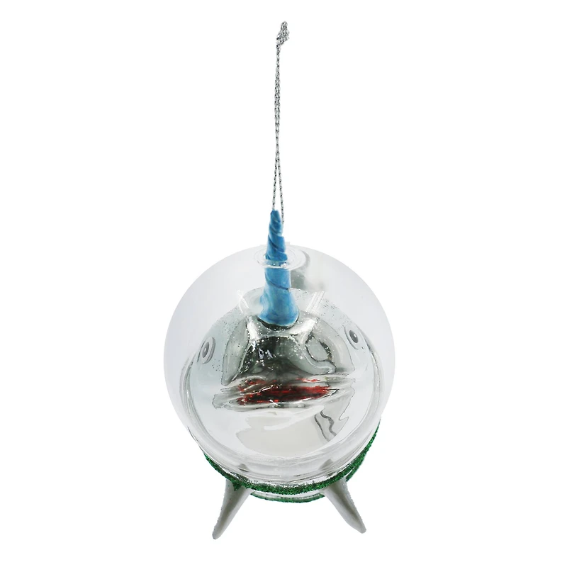 5.25" Narwhal in Space Glass Ornament by Ashland®