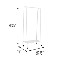 Honey Can Do White Garment Rack With Shoe Shelf