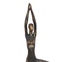 Brass Polystone Modern Sculpture, Yoga 18" x 6" x 4"