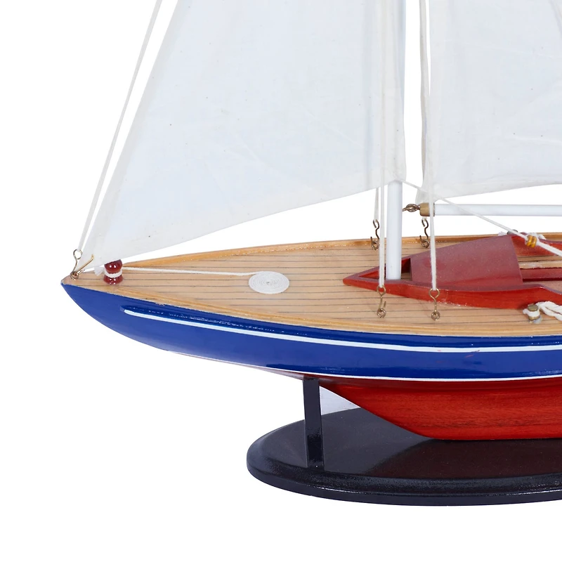 26" Wooden Sail Boat Sculpture