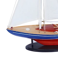 26" Wooden Sail Boat Sculpture