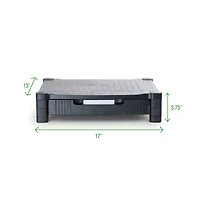 Mind Reader Black Monitor Stand Riser With Drawer Storage
