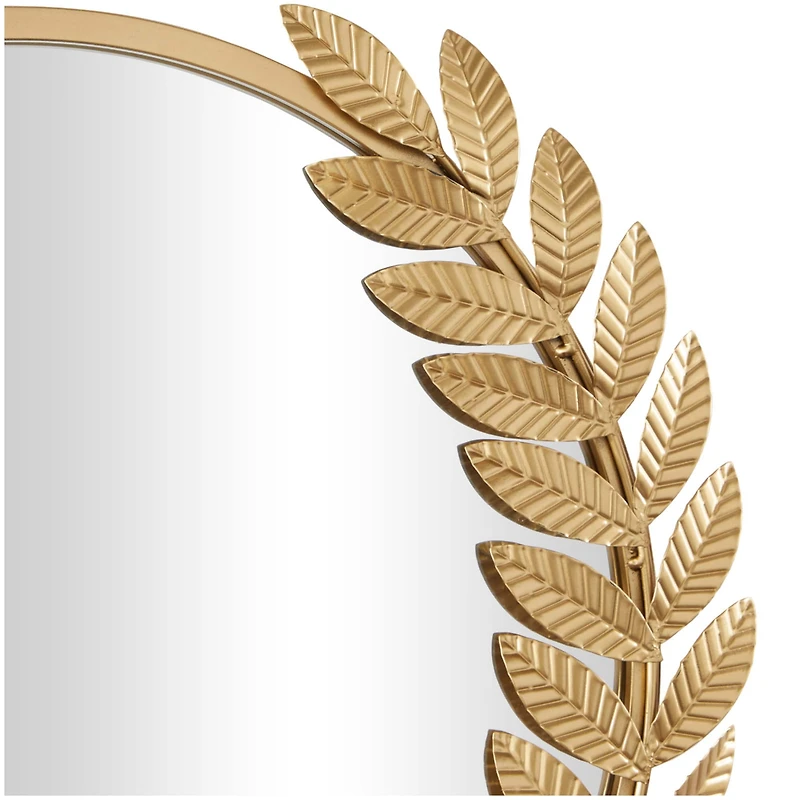 CosmoLiving by Cosmopolitan Gold Metal Leaf Wall Mirror 23" x 2" x 23"