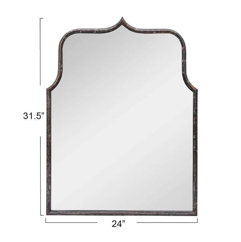 Hello Honey® Distressed Black Modern Farmhouse Metal Framed Wall Mirror
