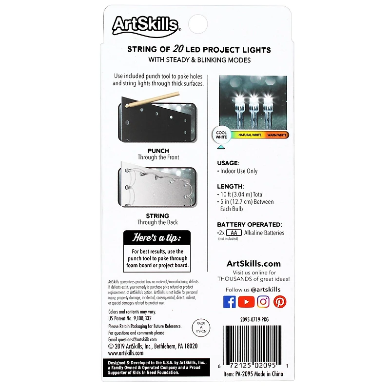 ArtSkills® 20ct. Cool White LED String Lights