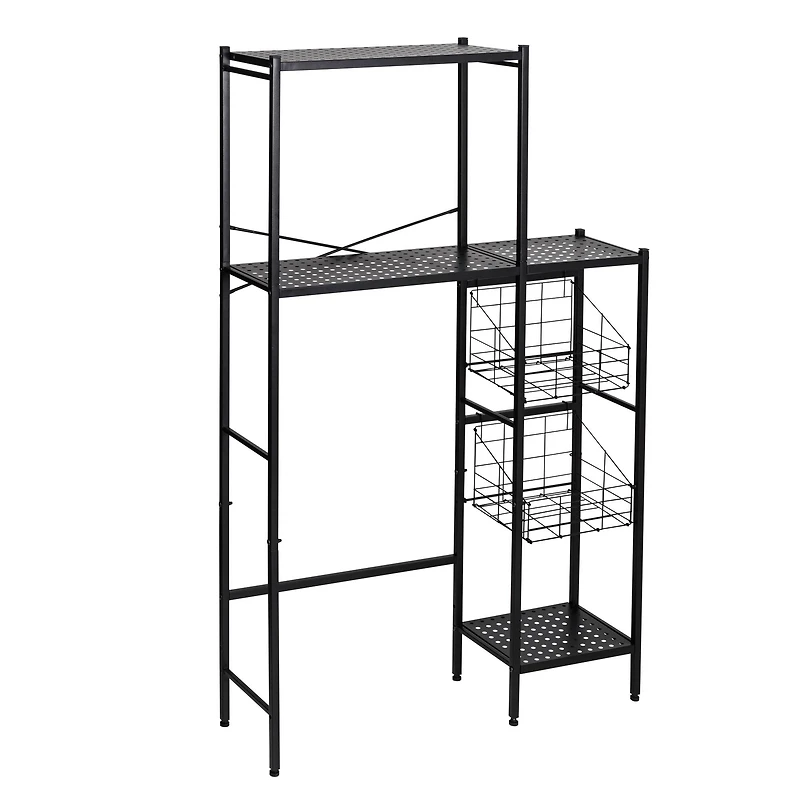 Honey Can Do Reversible Black Bathroom Storage Space Saver