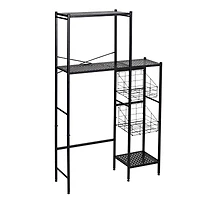 Honey Can Do Reversible Black Bathroom Storage Space Saver