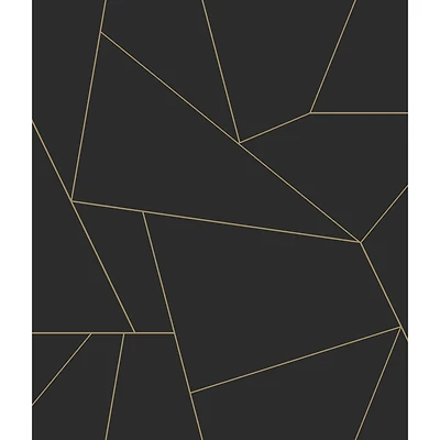 RoomMates Brilliant Black and Gold Peel and Stick Wallpaper. 20.5" x 18-ft roll and covers about 30.75 sq.