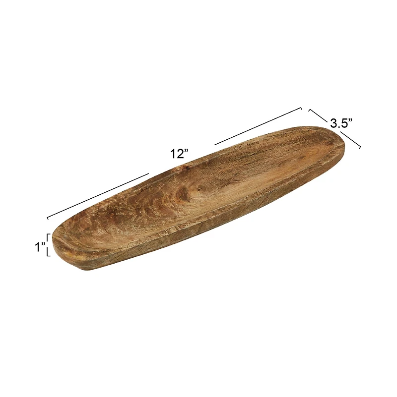 Hello Honey® 12" Natural Boho Oval Wood Tray