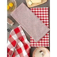 DII® Red & White Dishtowel Set