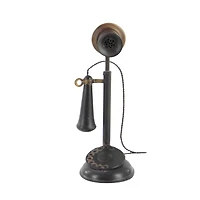 13" Antique Candlestick Phone Table Accent