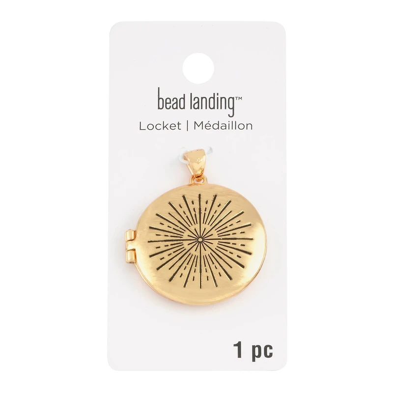 Gold Starburst Locket Pendant by Bead Landing™