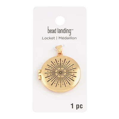 Gold Starburst Locket Pendant by Bead Landing™
