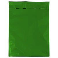 JAM Paper 10" x 13" Green Foil Open End Envelope with Self Adhesive Closure, 25ct.