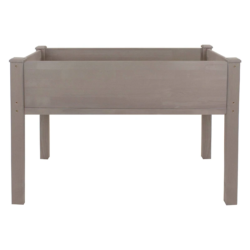 4ft. Brown Wood Raised Garden Bed Planter Box With Liner