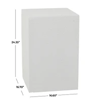 White Contemporary Garden Stool, 17" x 17" x 24"