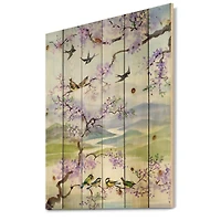 Designart - Birds On Cherry Branch