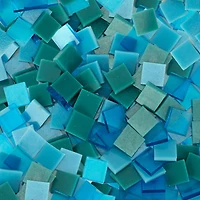 Oceanside Compatible™ Small Aqua Mosaic Stained Glass Squares, 8oz.