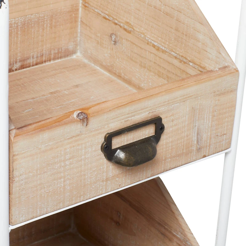 Brown Fir Industrial Storage Cart, 36" x 13" x 12"