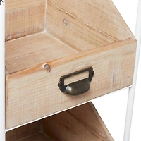 Brown Fir Industrial Storage Cart, 36" x 13" x 12"